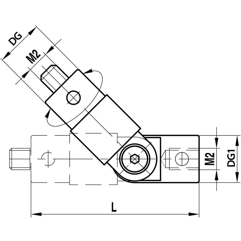 ITP Knuckles - stainless steel Base Material - M2 Thread x 16.5mm Overall Length - GIM200004016