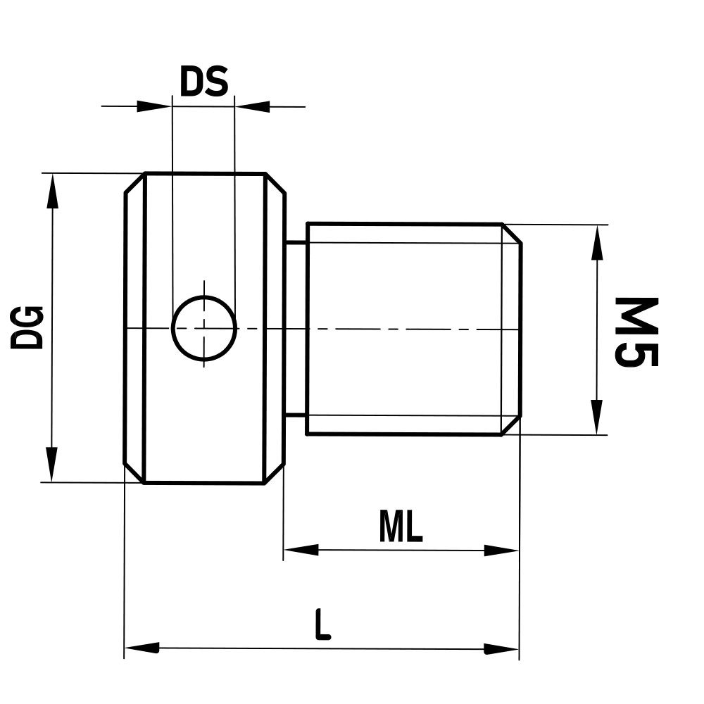 ITP Thread Measuring Gauges - stainless steel Base Material - M5 Thread Size x 16mm Overall Length - GWM500010016