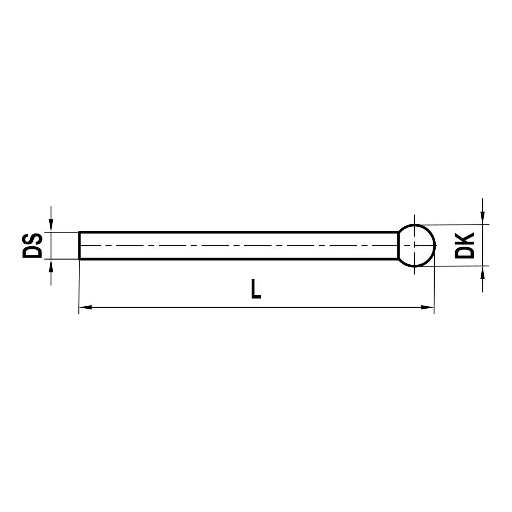 ITP Straight Styli - Type S - Ruby Ball - Without Thread x 26.5mm Overall Length - KTM501510026