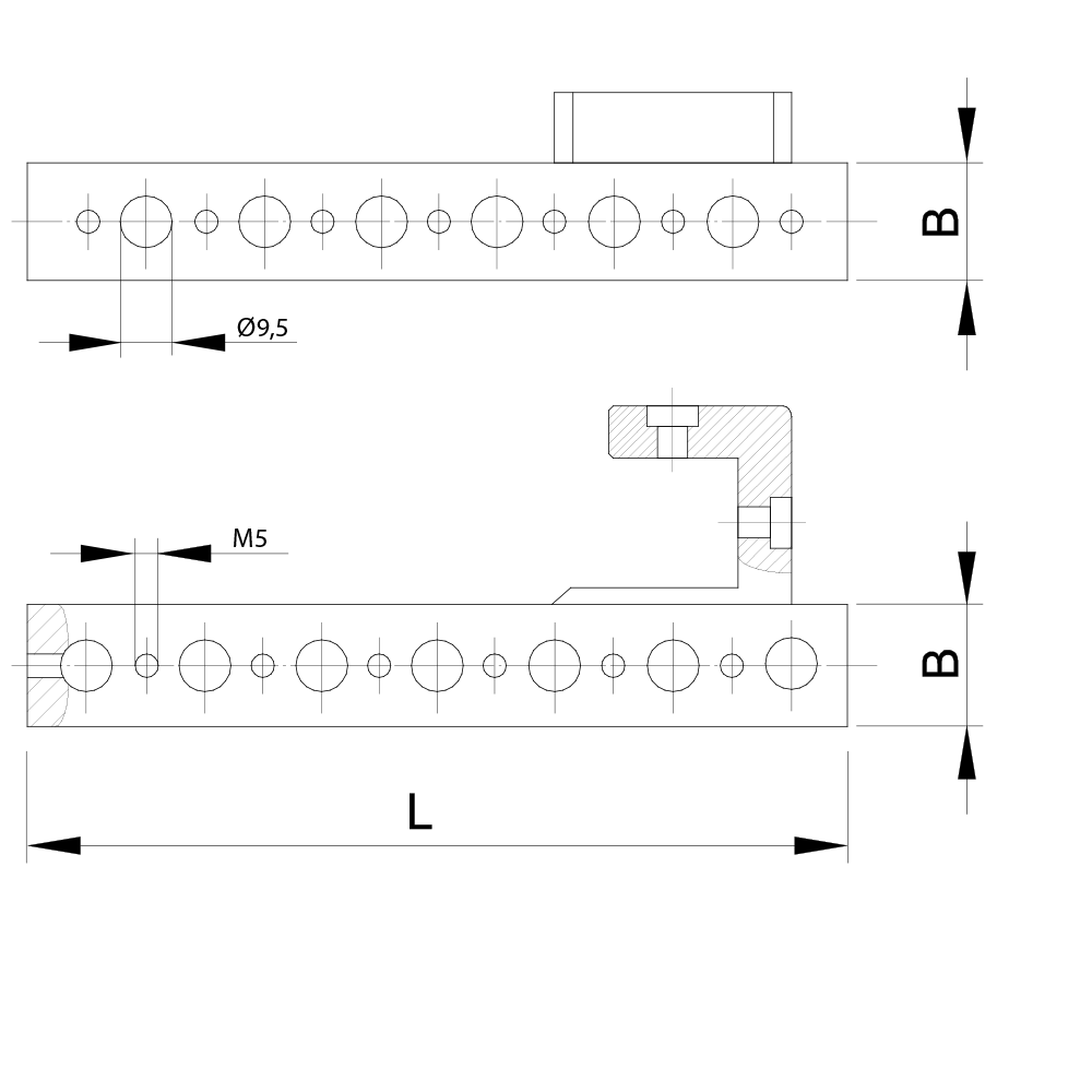 ITP Styli Holder - titanium Base Material - M5 Thread x 100mm Overall Length - MAM500020100