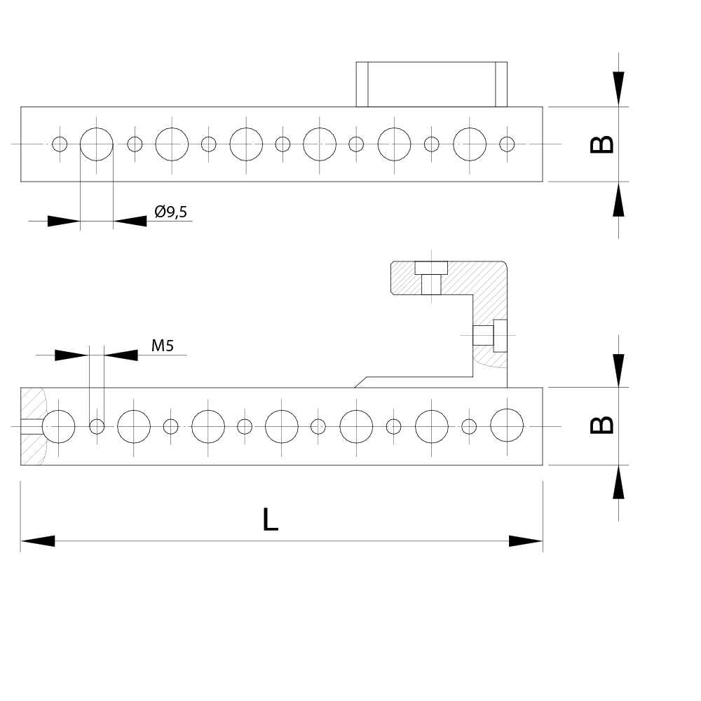ITP Styli Holder - titanium Base Material - M5 Thread x 200mm Overall Length - MAM500020200
