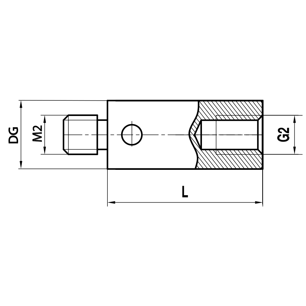 ITP Thread Adaptors - stainless steel Base Material - M2 Thread x 5mm Overall Length - RIM200004005