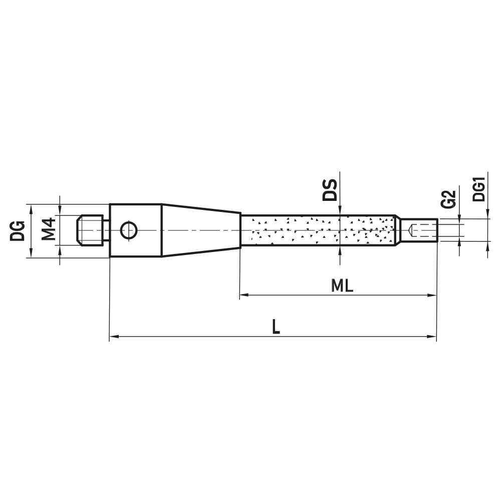 ITP Thread Adaptors - stainless steel Base Material - M3 XXT Thread x 50mm Overall Length - RKM430007050
