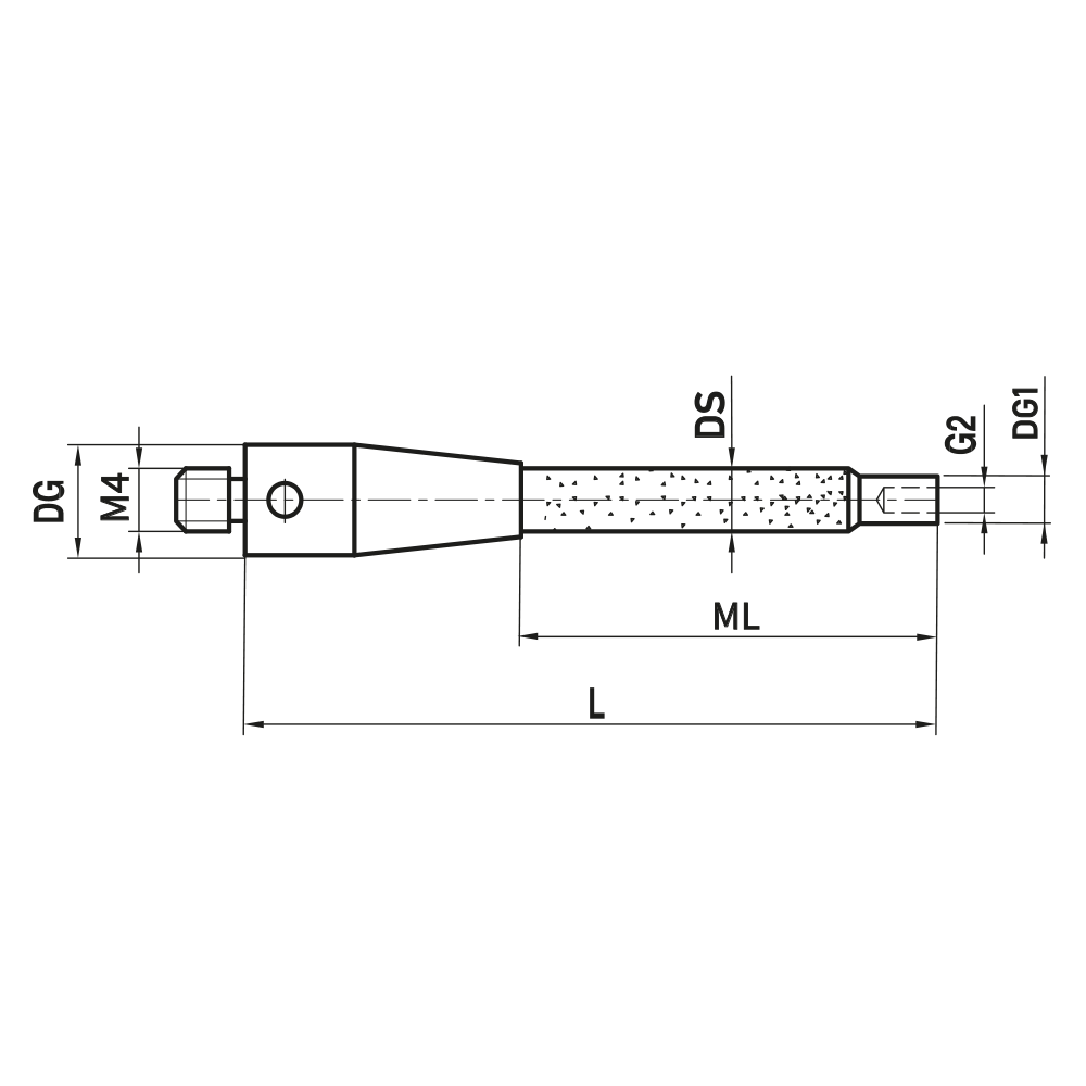 ITP Thread Adaptors - stainless steel Base Material - M4 Thread x 75mm Overall Length - RKM430007075