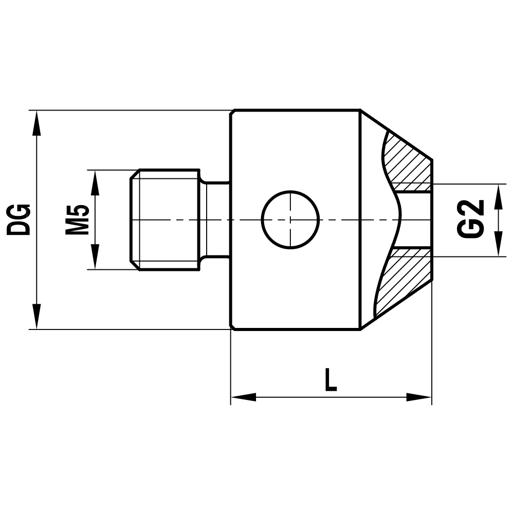 ITP Thread Adaptors - stainless steel Base Material - M5 Thread x 10mm Overall Length - RTM530011010