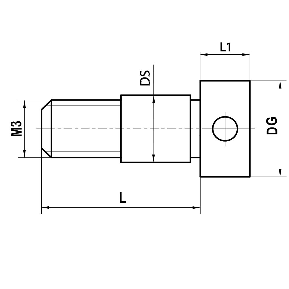 ITP Clamping Screw for Star Styli - Spherical Discs or Cubes - titanium Base Material - M3 XXT Thread Size x 8mm Overall Length - SIM300005008