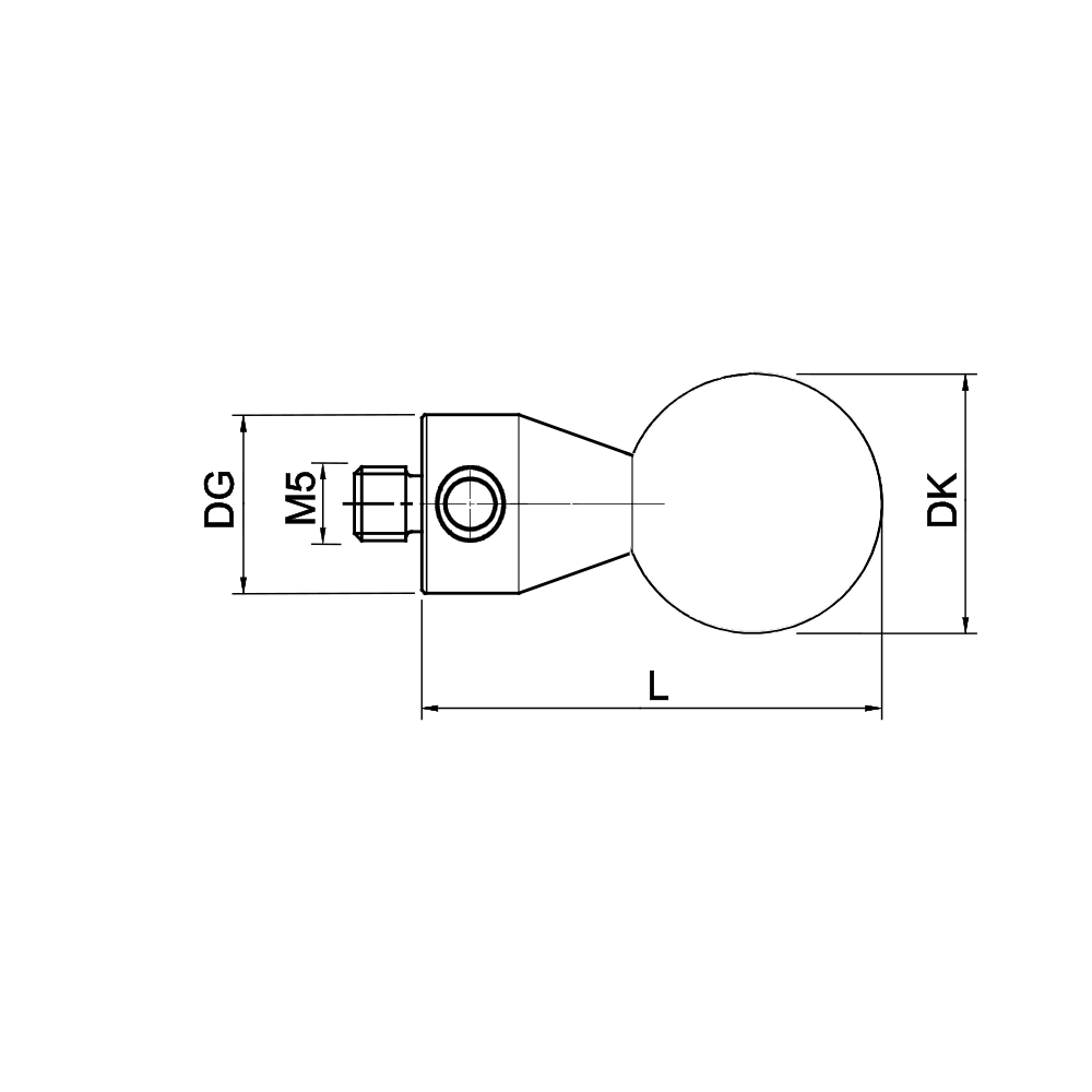 ITP Straight Styli - Type J - Ceramic Ball - M5 Thread x 28mm Overall Length - TIM516011028