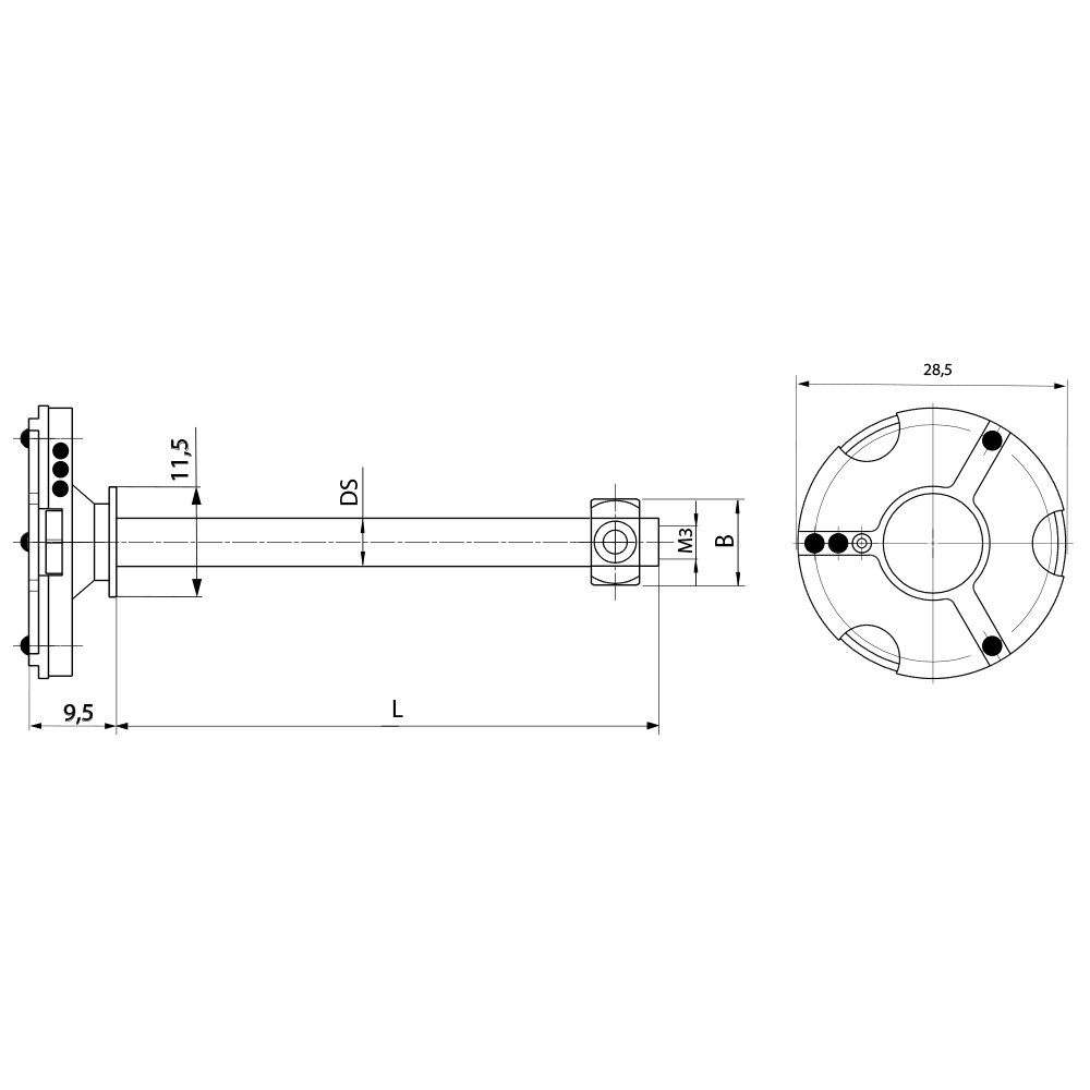 ITP Adaptor plate XXT - aluminium Base Material - M3 XXT Thread Size - TPM3MESSOTL1S