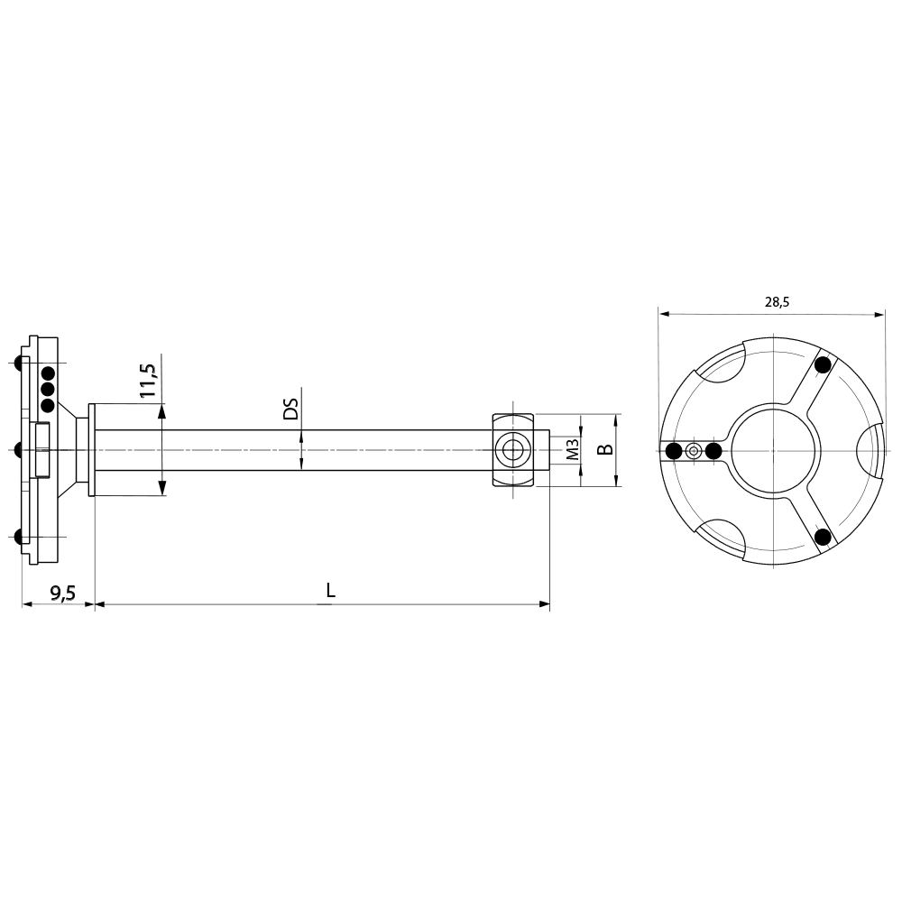 ITP Adaptor plate XXT - aluminium Base Material - M3 XXT Thread Size - TPM3MESSOTL3S