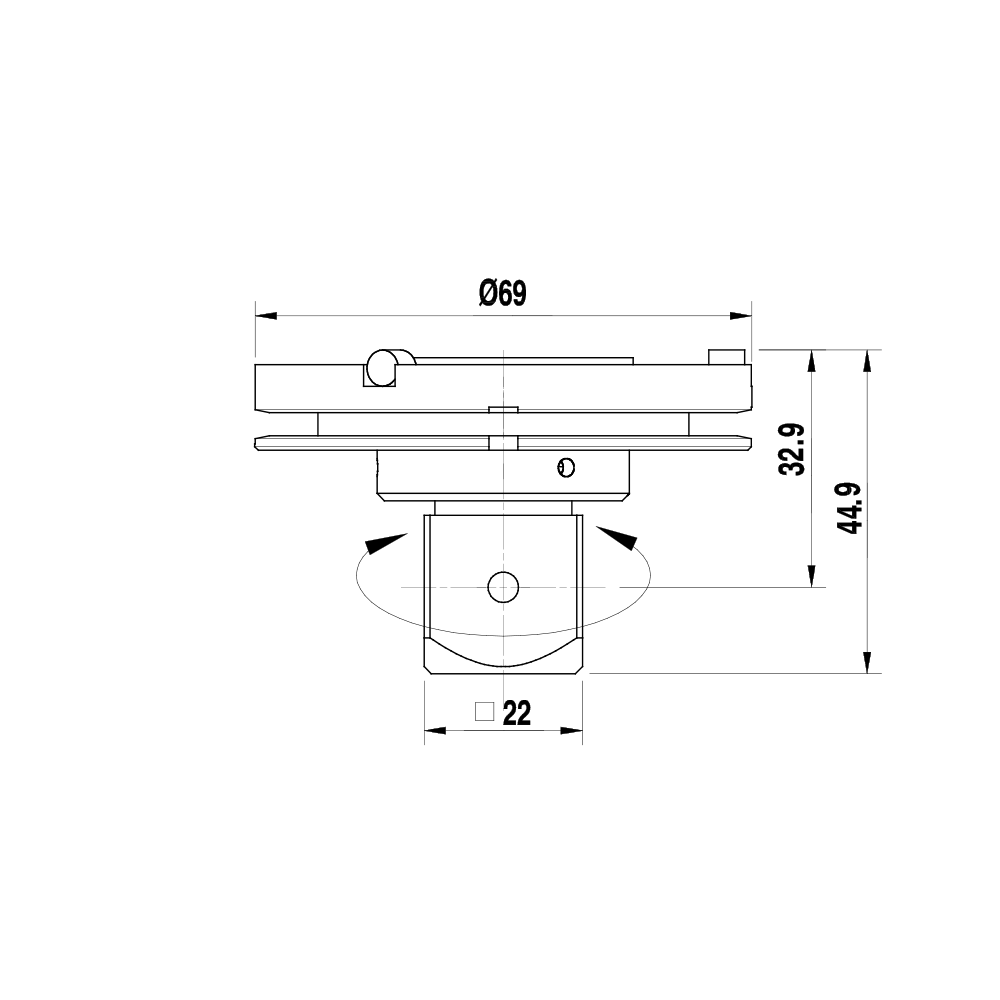 ITP Adaptor Plate Vast - aluminium Base Material - M5 Thread Size - TPM5MEASY002