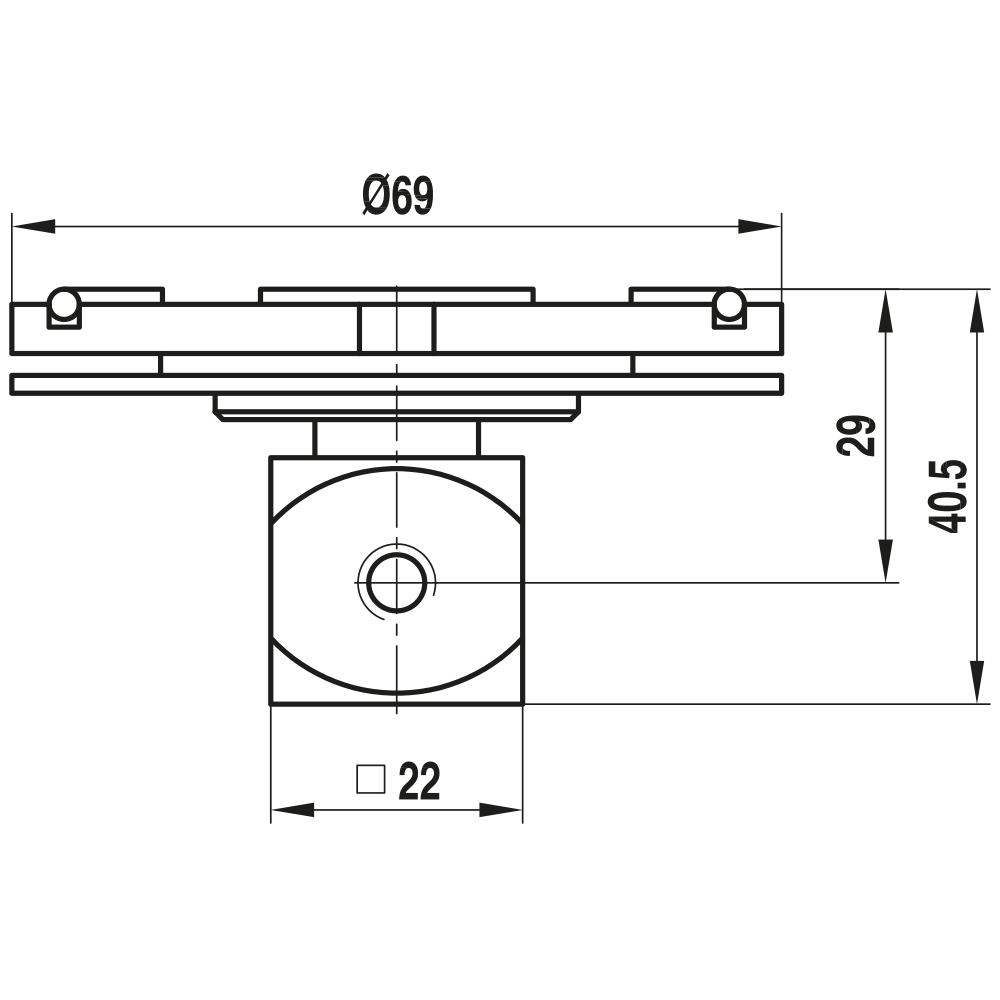 ITP Adaptor Plate Vast - aluminium Base Material - M5 Thread Size - TPM5MESSO001OW