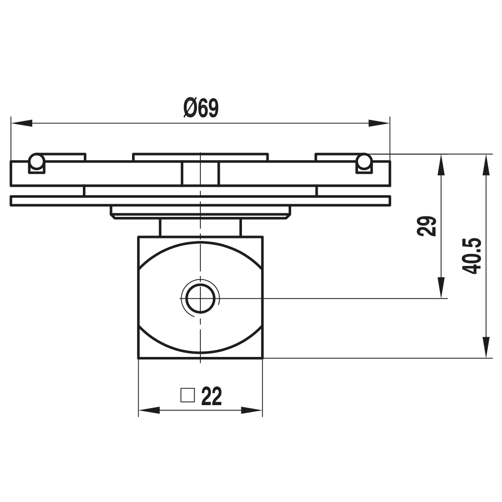 ITP Adaptor Plate Vast - aluminium Base Material - M5 Thread Size - TPM5MESSO001