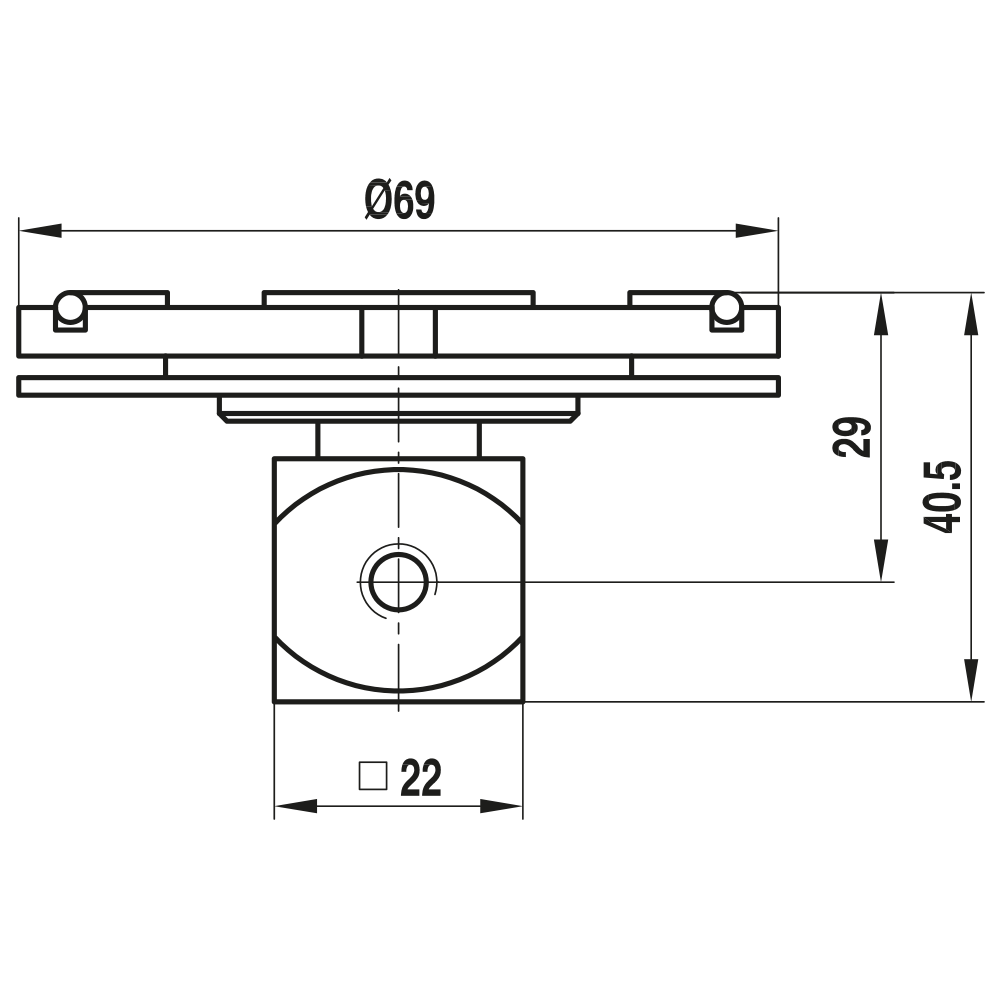 ITP Adaptor Plate Vast - aluminium Base Material - M5 Thread Size - TPM5MESSO002