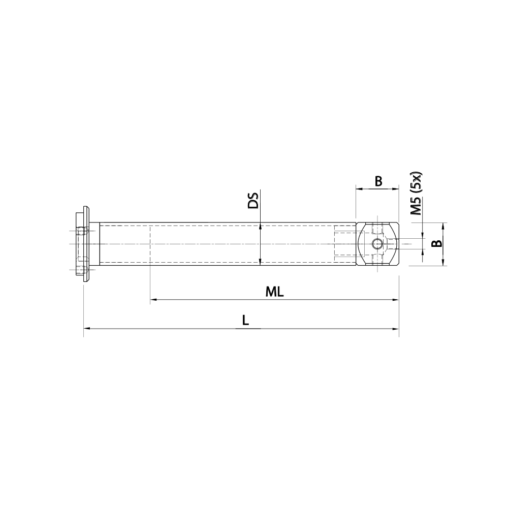 ITP Adaptor Plate Extension titanium Stem Material - M5 Thread x 81.5mm Overall Length - TVM501115040