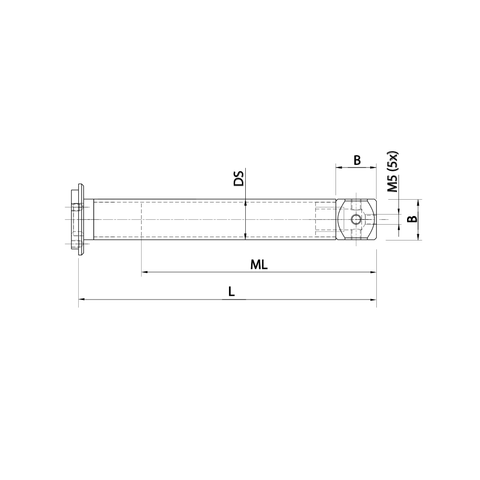ITP Adaptor Plate Extension titanium Stem Material - M5 Thread x 141.5mm Overall Length - TVM501815100