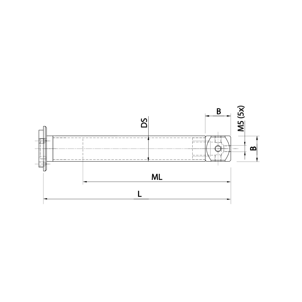 ITP Adaptor Plate Extension titanium Stem Material - M5 Thread x 71.5mm Overall Length - TVM501820025