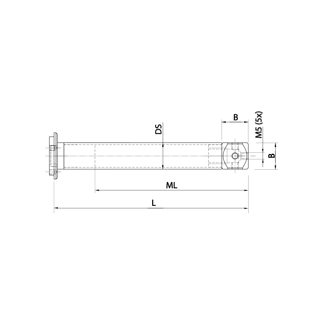 ITP Adaptor Plate Extension titanium Stem Material - M5 Thread x 146.5mm Overall Length - TVM501820100