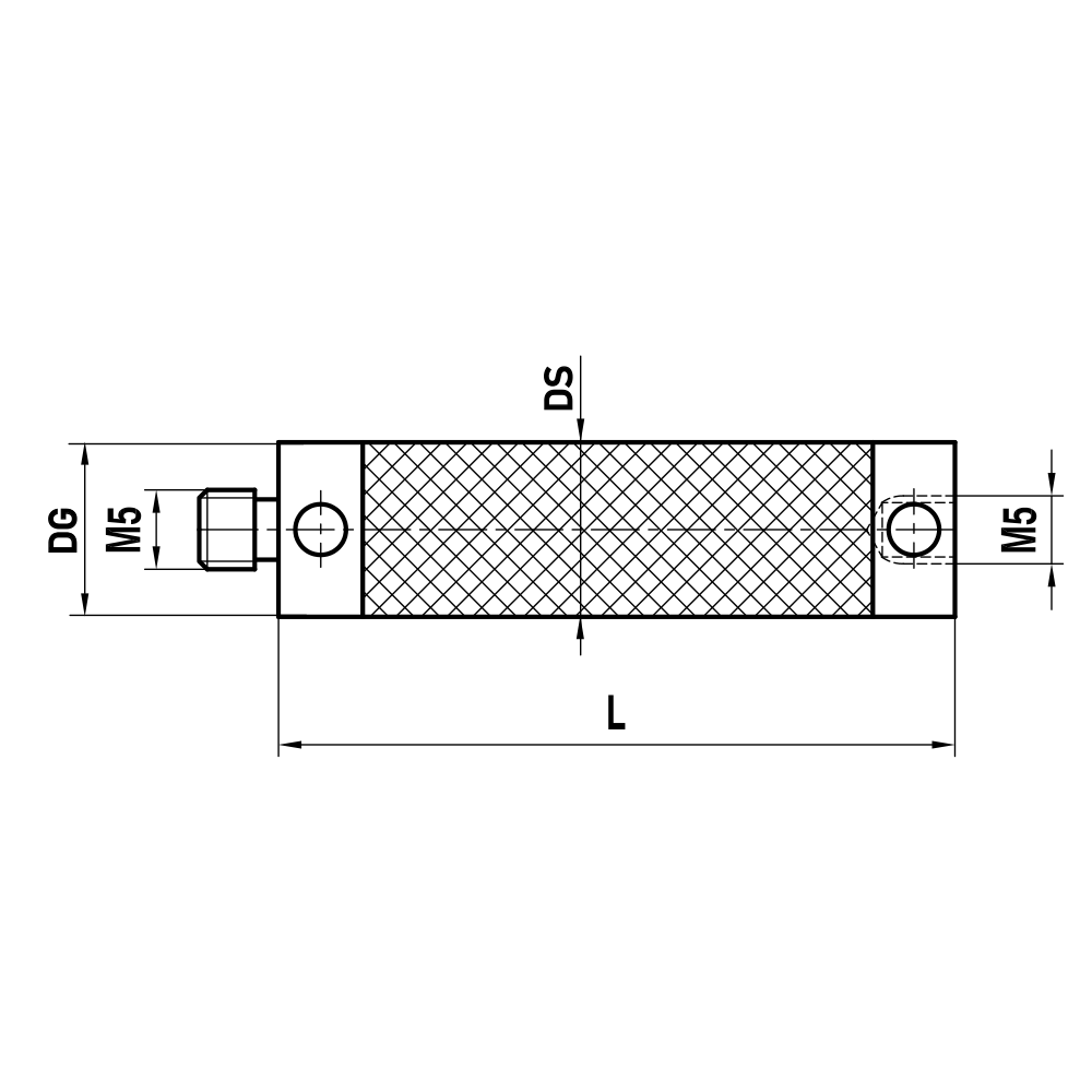 ITP Stylus Extension carbon fiber Stem Material - M5 Thread x 50mm Overall Length - VCM5TZ011050