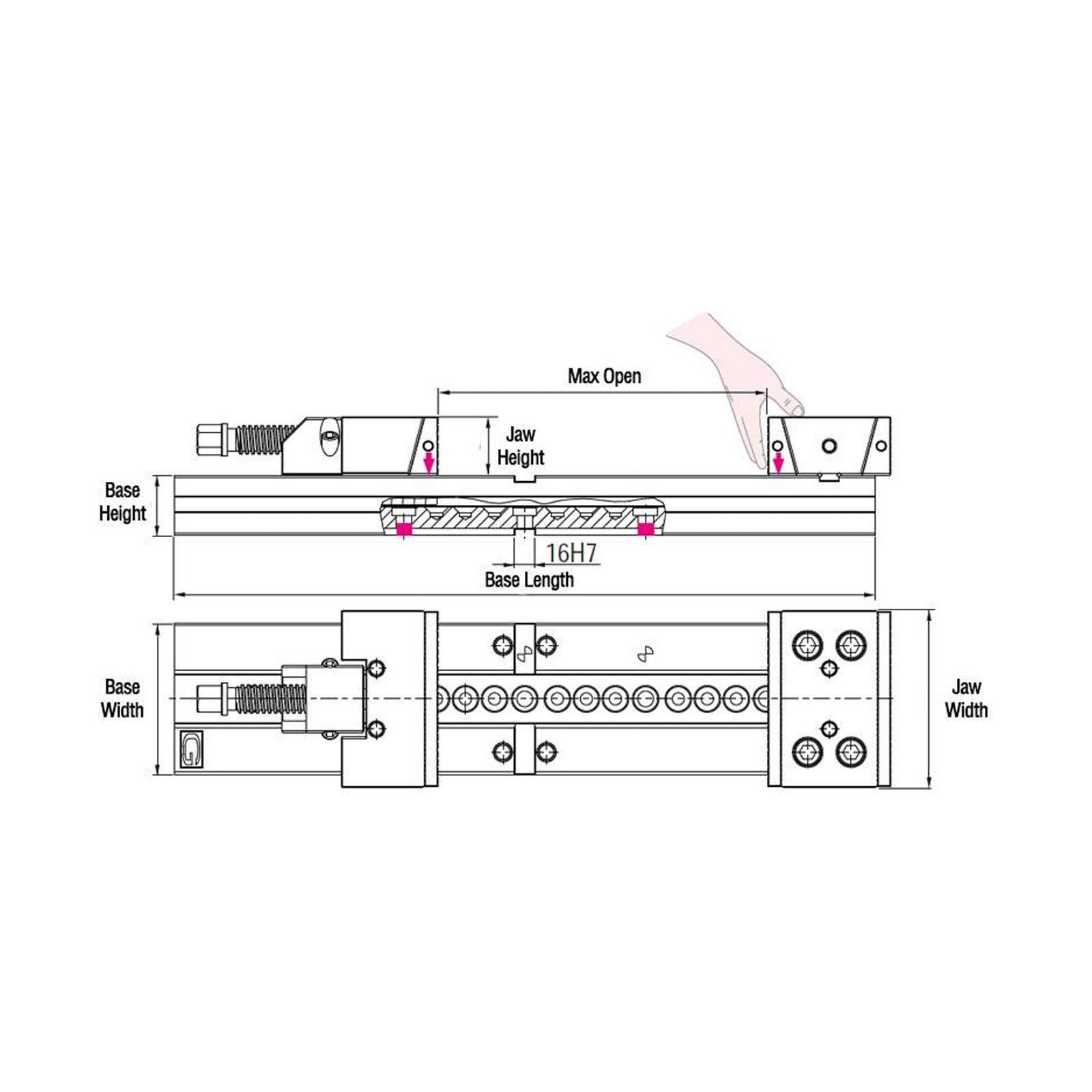 150mm / 6" ART20A Standard Series Vice (XL) With Quick Hand Change Jaws (Gerardi) - 2.20.A3360