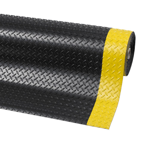 Work Well Mats Diamond Plate Runner Matting - PVC - Diamond Tred - 1220x22800x5mm (BK/YL)