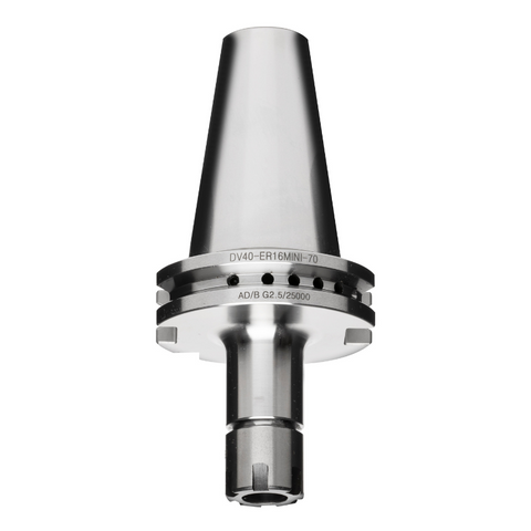 Omega Products DV40 ER Collet Chuck - Mini Type ER16 - 25,000RPM - G2.5 - 70mm Gauge Length - Form AD/B