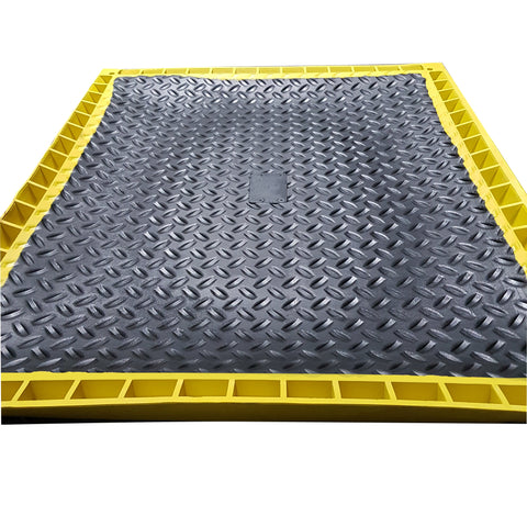 Work Well Mats Solid Rubber Boot Dip Mat - Foot Bath Mat - 980x810x48mm (BK/BK)