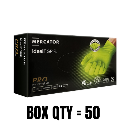 Ideall® Grip Green Multi use Disposable Glove - 1 pack of 50 Gloves - XL