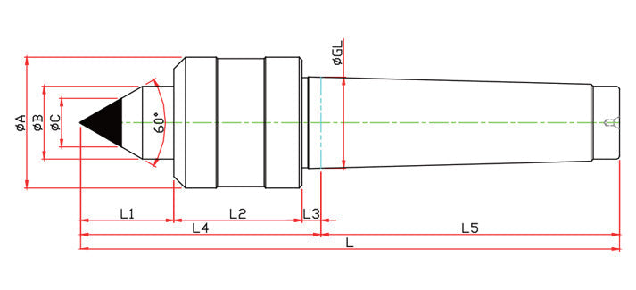 Widin Live Centre - Economical - Carbide Tipped - HDC Type - NO.6
