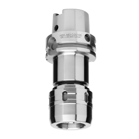 Omega Products HSK63A Power Milling Chuck - G6.3 - 20,000RPM - 20mm Diameter - 105mm Gauge Length