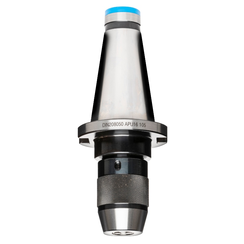 Omega Products DIN2080 Integral Keyless ISO50 Drill Chuck - M22 Thread 15,000RPM G6.3 - APU16 1mm - 16mm - 105mm Gauge Length