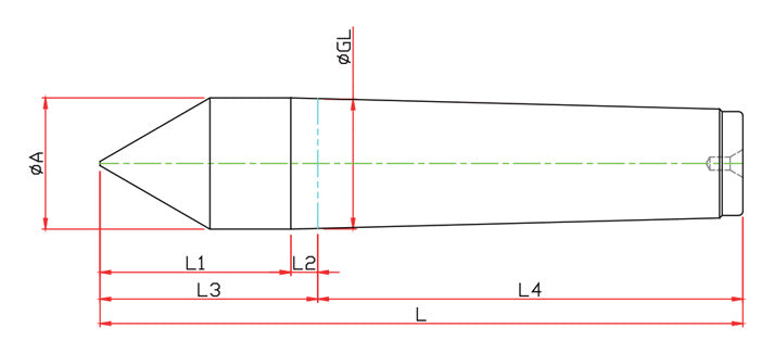 Widin Live Centre - Full Tipped Dead Centre - LM-A Type - NO.6
