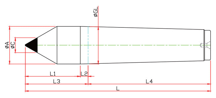 Widin Live Centre - Full Tipped Dead Centre - Carbide Tipped - LM-C Type - NO.2