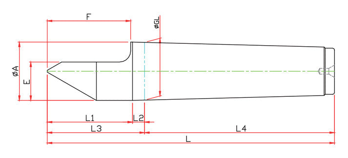 Widin Live Centre - Half Tipped Dead Centre - LM-H Type - NO.2