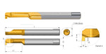 Carmex Carbide Tiny Tool - Grooving - MGR - BXC Grade - Minimum Diameter 7.1mm x 2mm Groove Width x 30mm Reach