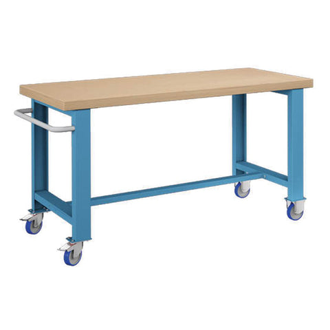 Polstore Standard Mobile Workbench - Light Blue - 1500mm(W) x 750mm(D) x 908mm(H)