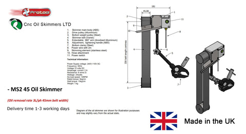 Complete CNC Oil Skimmer Set MS2 45