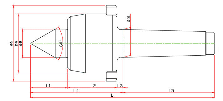 Widin Live Centre - Standard Lathe - Nut Type - NCN Type - NO.3