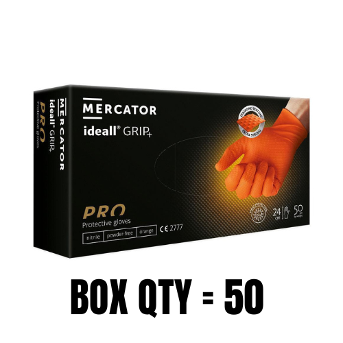 Ideall® Grip Orange Multi use Disposable Glove - 1 pack of 50 Gloves - XXL
