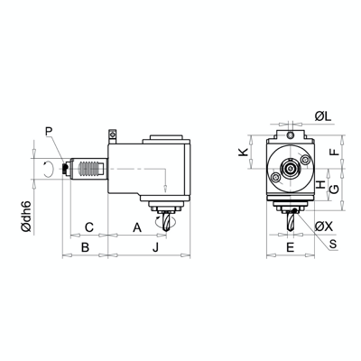 Omega Products ER25 Axial Tool Head - Radial Disc - Single End - Double Serration - DIN5480