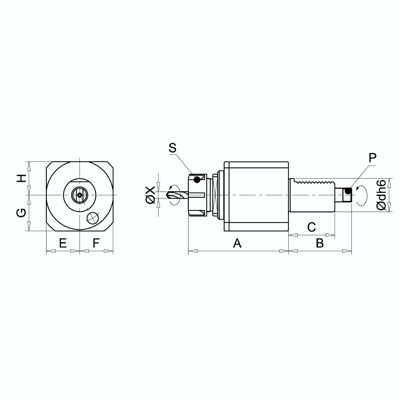 Omega Products ER25 Axial Tool Head - DIN1809 - Duplomatic