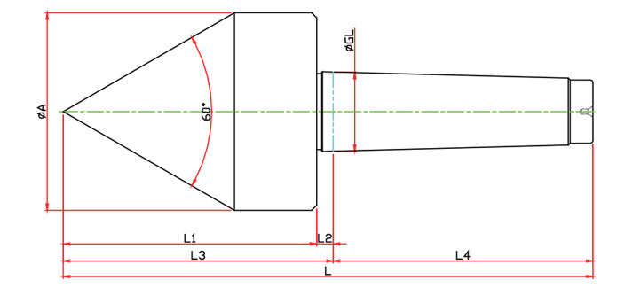 Widin Live Centre - Pipe Machining - Solid Nose - PT-60 Type - NO.5