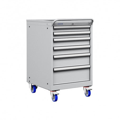 Polstore Mobile Cabinet - 6 Drawers 27x36EH - 90% Extension - Light Grey - 572mm(W) x 780mm(D) x 972mm(H)