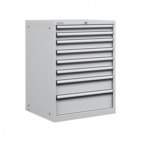 Polstore Cabinet - 8 Drawers 36x36EH - 90% Extension - Light Grey - 717mm(W) x 725mm(D) x 1000mm(H)