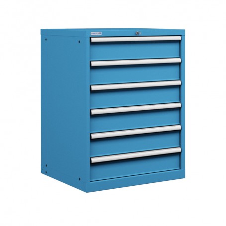 Polstore Cabinet - 6 Drawers 36x36EH - 100% Extension - Light Blue 717mm(W) x 725mm(D) x 1000mm(H)