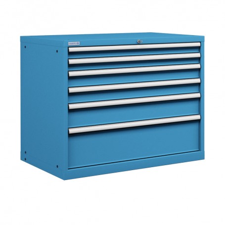 Polstore Cabinet - 6 Drawers 54x36EH - 100% Extension - Light Blue - 1023mm(W) x 725mm(D) x 1000mm(H)