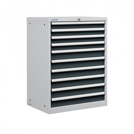 Polstore Cabinet - 10 Drawers 36x27EH - 100% Extension - Light Grey/Dark Grey - 717mm(W) x 572mm(D) x 1000mm(H)