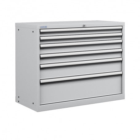 Polstore Cabinet - 6 Drawers 54x27EH - 100% Extension - Light Grey - 1023mm(W) x 572mm(D) x 850mm(H)