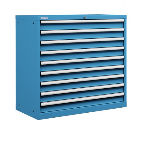 Polstore Cabinet - 9 Drawers 54x36EH - 100% Extension - Light Blue - 1023mm(W) x 725mm(D) x 1000mm(H)