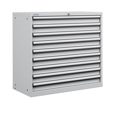 Polstore Cabinet - 9 Drawers 54x27EH - 100% Extension - Light Grey - 1023mm(W) x 572mm(D) x 850mm(H)