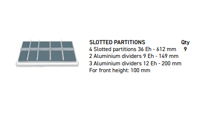 Polstore Cabinet Combo - 9 Drawers 54x36EH - 100% Extension - Light Blue - 1023mm(w) x 1000mm(h) x 725(d)